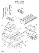 SHELF Diagram and Parts List for GT2SHKXLS00  Whirlpool Refrigerator
