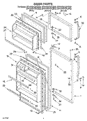 DOOR Diagram and Parts List for ET4WSKYKT00  Whirlpool Refrigerator