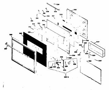 Upper Black Glass Door Section Diagram and Parts List for 8504277080  Kenmore Range