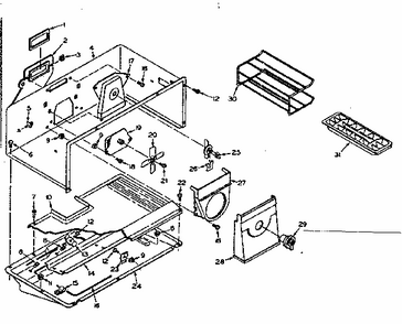 Freezer Parts Diagram and Parts List for 106T16EL  Kenmore Refrigerator
