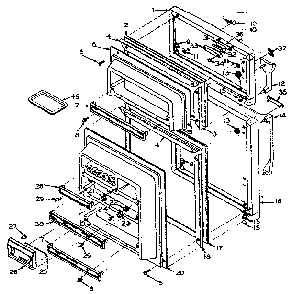 Refrigerator Door Parts Diagram and Parts List for 106S12E  Kenmore Refrigerator