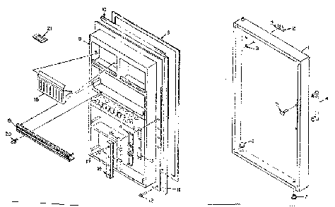 Door Parts Diagram and Parts List for 106N10B  Kenmore Refrigerator