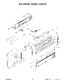 Control Panel Parts Diagram and Parts List for  KitchenAid Range