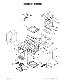 Chassis Parts Diagram and Parts List for 66495113610  Kenmore Range