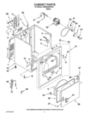 CABINET PARTS Diagram and Parts List for  Whirlpool Dryer