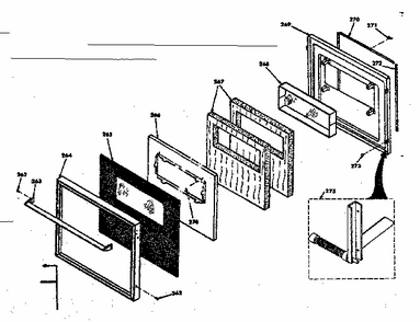 Door Diagram and Parts List for 8504277241  Kenmore Range