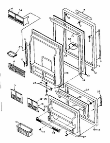 Door Parts Diagram and Parts List for 106U14G2  Kenmore Refrigerator