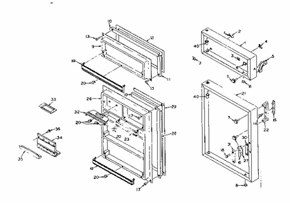 Door Parts Diagram and Parts List for 106R14E  Kenmore Refrigerator