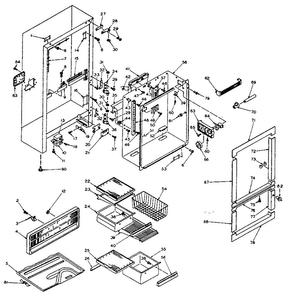 Cabinet Parts Diagram and Parts List for 106T13GIM  Kenmore Refrigerator