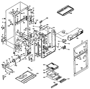 Cabinet Parts Diagram and Parts List for 106T14E1  Kenmore Refrigerator