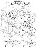 LINER Diagram and Parts List for ET6WSKYKT00  Whirlpool Refrigerator
