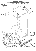 CABINET PARTS Diagram and Parts List for GC3SHEXNB14  Whirlpool Refrigerator