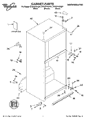 CABINET, LITERATURE Diagram and Parts List for ET8WTKXKQ01  Whirlpool Refrigerator