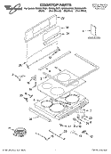 COOKTOP PARTS Diagram and Parts List for  Whirlpool Range