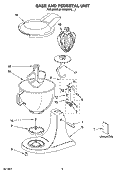 BASE AND PEDESTAL UNIT, OPTIONAL PARTS Diagram and Parts List for  KitchenAid Mixer