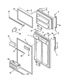 Door Diagram and Parts List for ET21MMXJW01  Whirlpool Refrigerator