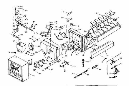 Icemaker Parts Diagram and Parts List for 106W16GIML5  Kenmore Refrigerator