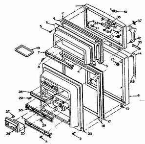 Door Diagram and Parts List for 106S12EL-3  Kenmore Refrigerator