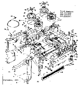 Top Section And Outer Body Diagram and Parts List for 1553567290  Kenmore Range