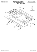 COOKTOP PARTS Diagram and Parts List for TGP325LW1  Estate Range