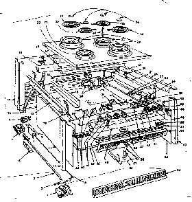 Top Section And Outer Body Parts Diagram and Parts List for 1554557040  Kenmore Range