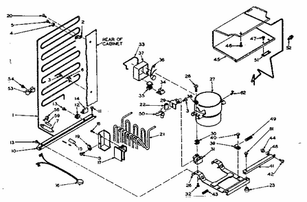 Unit Parts Diagram and Parts List for 106U11AL  Kenmore Refrigerator