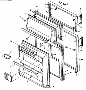 Door Parts Diagram and Parts List for 106U12DAL  Kenmore Refrigerator