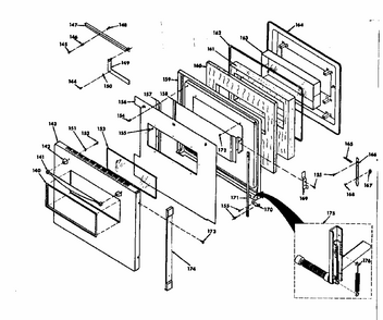 Oven Door Diagram and Parts List for 8504237320  Kenmore Range