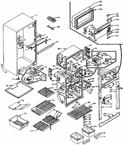 Refrigerator Cabinet Parts Diagram and Parts List for 106M12C-F  Kenmore Refrigerator