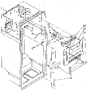 Liner Diagram and Parts List for ET18GKXSG0A  Whirlpool Refrigerator