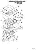 REFRIGERATOR SHELF PARTS Diagram and Parts List for GD5YHAXNL03  Whirlpool Refrigerator