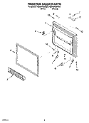 FREEZER DOOR PARTS Diagram and Parts List for GB2SHKXMQ00  Whirlpool Refrigerator