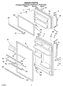 DOOR Diagram and Parts List for ET8WTKXKQ01  Whirlpool Refrigerator