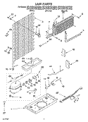 UNIT Diagram and Parts List for ET4WSKYKT00  Whirlpool Refrigerator
