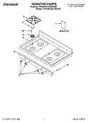 COOKTOP PARTS Diagram and Parts List for TGS325MT1  Estate Range