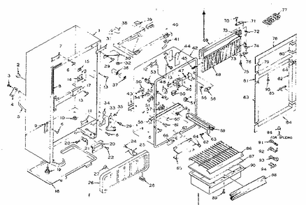Refrigerator Cabinet Parts Diagram and Parts List for 106R12C  Kenmore Refrigerator