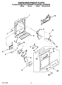 DISPENSER FRONT PARTS Diagram and Parts List for GC5THEXNS02  Whirlpool Refrigerator