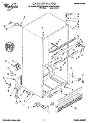 CABINET Diagram and Parts List for ET22PMXAW00  Whirlpool Refrigerator