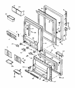 Door Parts Diagram and Parts List for 106W14G2  Kenmore Refrigerator