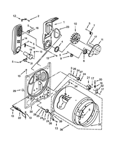 Bulkhead Parts Diagram and Parts List for 110C72442511  Kenmore Dryer