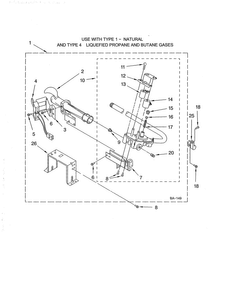 8318276 Burner Diagram and Parts List for 11094836202  Kenmore Dryer