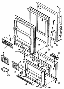 Door Parts Diagram and Parts List for 106W14FL  Kenmore Refrigerator