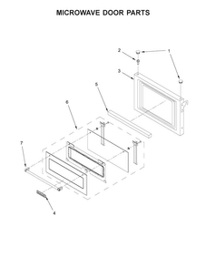 Microwave Door Parts Diagram and Parts List for  KitchenAid Microwave