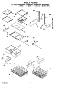 SHELF PARTS Diagram and Parts List for GB2SHDXPT01  Whirlpool Refrigerator