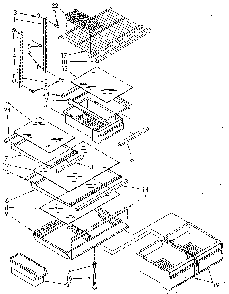 Shelf Diagram and Parts List for ET18GKXSF04  Whirlpool Refrigerator