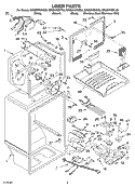 LINER PARTS Diagram and Parts List for GR2SHKXKS03  Whirlpool Refrigerator