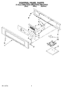 CONTROL PANEL PARTS Diagram and Parts List for  KitchenAid Wall Oven