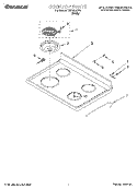 COOKTOP Diagram and Parts List for TEP325GW0  Estate Range