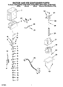 MOTOR AND ICE CONTAINER PARTS Diagram and Parts List for GD5SHAXNL03  Whirlpool Refrigerator