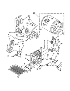 Bulkhead Diagram and Parts List for 110C70832990  Kenmore Dryer